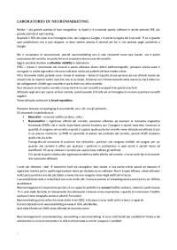 Neuromarketing - appunti di lezione del corso di Laboratorio di Neuromarketing