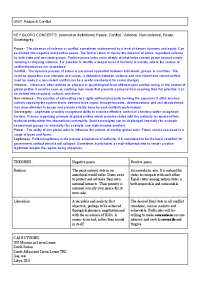 Peace & Conflict unit from the Global Politics Course HL & SL