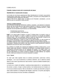 Apuntes 1r Parcial Teorias Comunicación Mediatizada