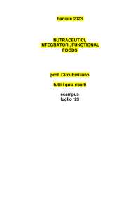Paniere Nutraceutici Integratori Functional foods prof Circi