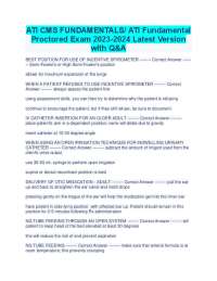 ATI CMS FUNDAMENTALS/ ATI Fundamental
Proctored Exam 2023-2024 Latest Version 
with Q&A
