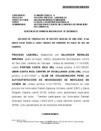 Sentencia plataforma UBER