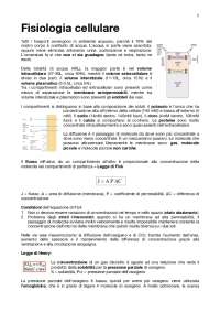 Riassunto di Fisiologia Cellulare