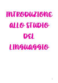 Lezioni di introduzione allo studio del linguaggio