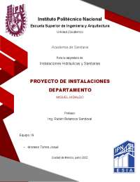 Memoria descriptiva y de cálculo de ingeniería en instalaciones de un departamento