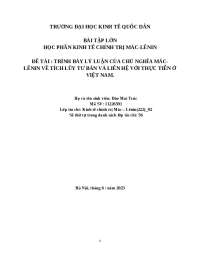 Bài tập lớn Kinh tế chính trị