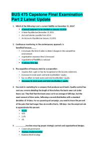 BUS 475 Capstone Final Examination Part 2 Latest Update