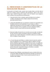 La Educación en el Imperio Incaico: Características y Funciones