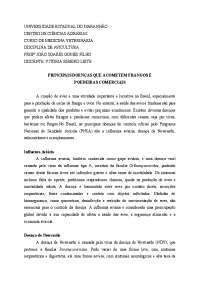 RELAÇÃO DE PRINCIPAIS DOENÇAS AVIÁRIAS