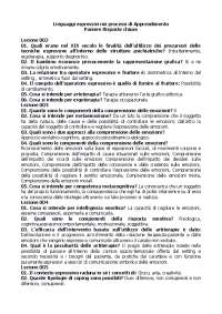 LINGUAGGI ESPRESSIVI NEI PROCESSI DI APPRENDIMENTO E CRESCITA
PERSONALE - paniere risposte