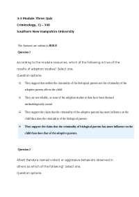 Criminology Module Three Quiz, 2023