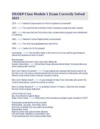 SHARP Class Module 1 Exam Correctly Solved 2023