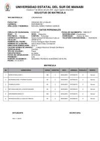 Solicitud de matrícula en la Universidad Estatal del Sur de Manabí
