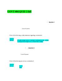 GOVT 404 QUIZ 2 FALL 2023