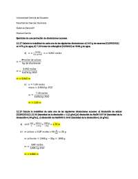 Ejercicios de Concentración de Disoluciones Acuosas: Química General II