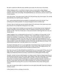 Artificial Intelligence Debate
