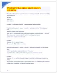 CVA Exam Questions and Answers 2023/2024