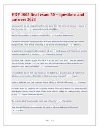 EDF 1005 final exam questions and answers 2023