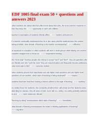 EDF 1005 final exam questions and answers 2023