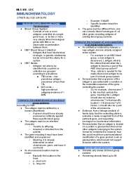 Immunohematology: Other Blood Groups and Blood Group Systems - Prof. Aninayon