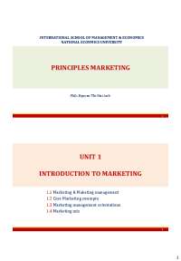 Marketing Principles: Introduction, Information Systems, and Environment