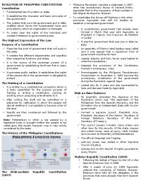 Evolution of Philippine constitutions