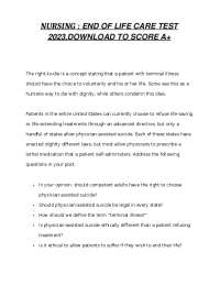 NURSING : END OF LIFE CARE TEST 2023.DOWNLOAD TO SCORE A+