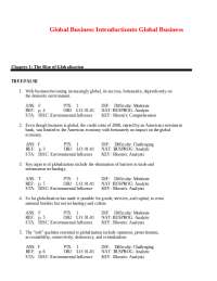 Test Bank for Introduction to Global Business Introduction to Global Business Understandin