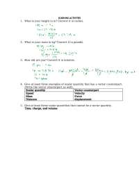 Learning Activity in Physics 1 about Vectors and Scalars