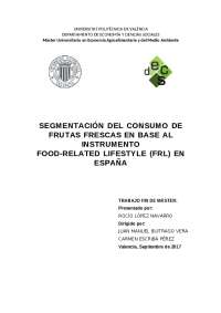 SEGMENTACIÓN DEL CONSUMO DE FRUTAS FRESCAS EN BASE AL INSTRUMENTO