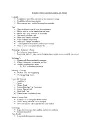 Concept, Location, and Design of Restaurants