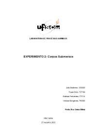 Experimento 2 Corpos submersos UFSCAR
