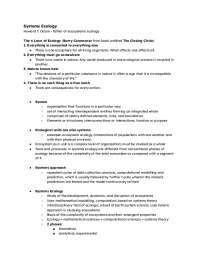 Systems Ecology in BIO 150 Ecology Lecture