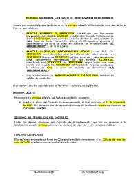 ADENDA A CONTRATO DE ARRENDAMIENTO