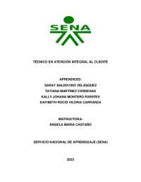 Documento escrito. Diagnóstico sobre los segmentos y clientes de la empresa