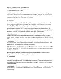 Political Ideologies: Liberalism, Communism, and Socialism