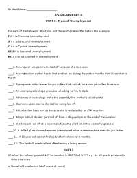 Types of Unemployment: An Economics Exercise