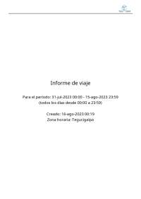 Informe de viaje en Tegucigalpa, Honduras