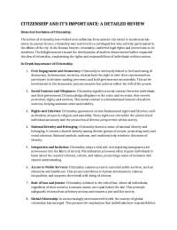 Citizenship and it's Importance: Explanation