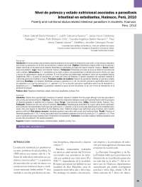 Parasitosis intestinal y estado nutricional en estudiantes, Huánuco, Perú - Prof. Lopez