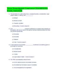 Texas Promulgated Contracts-CHAMPIONS Exam, Answered