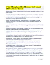 WGU - Managing a Global Business Environment D080 Verified by Experts