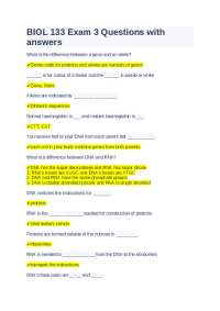 BIOL 133 Exam 3 Questions with answers