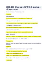 BIOL 133 Chapter 13 (PSU) Questions with answers