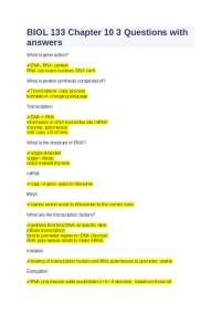 BIOL 133 Chapter 10 3 Questions with answers