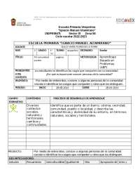planeacion para primer grado nueva escuela mexicana