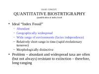 QUANTITATIVE BIOSTRTIGRAPHY-quantification of index fossil