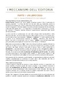 RIASSUNTO I meccanismi dell'editoria (Cicala)