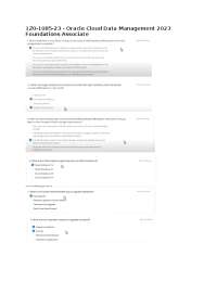 1Z0-1105-23 - Oracle Cloud Data Management 2023 Foundations Associate Answer Key