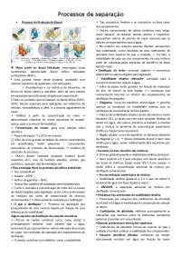 Processos de separação na produção do Etanol